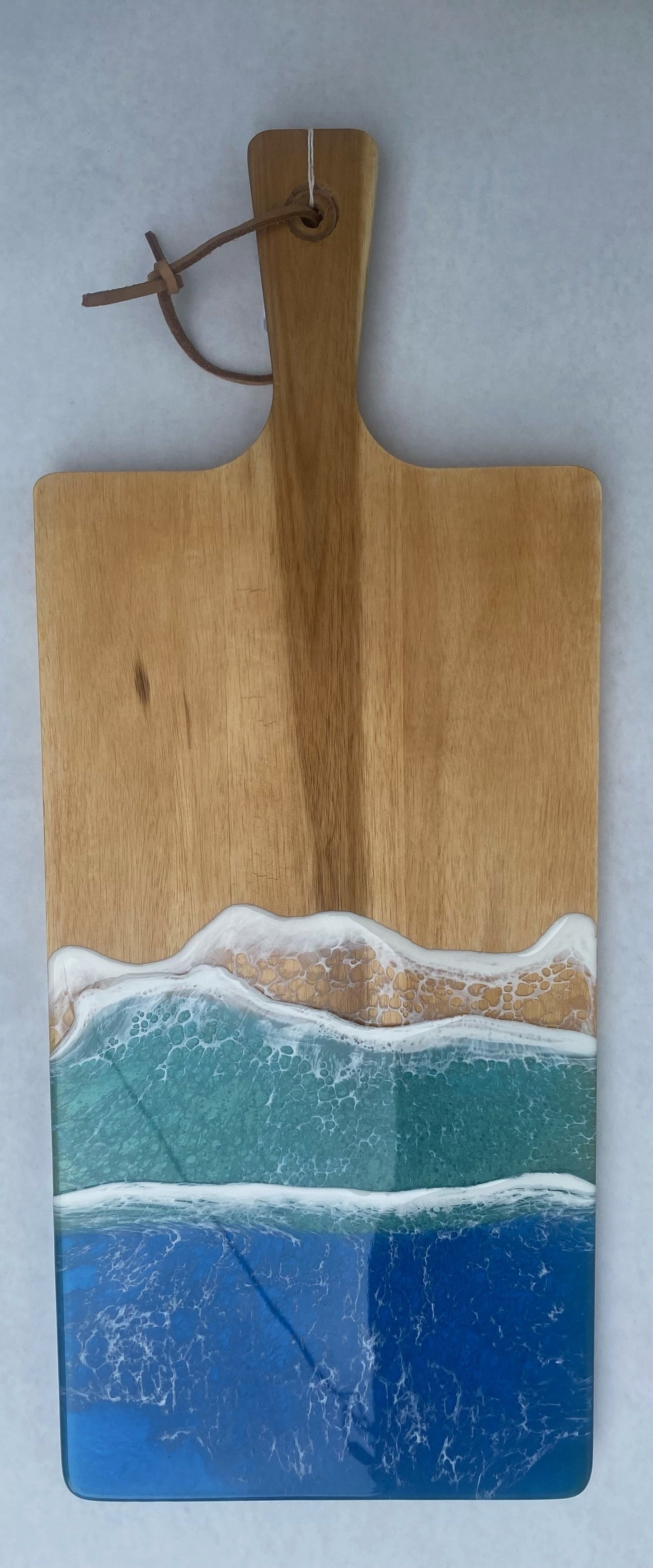 Large Wood Square Charcuterie Board - Ocean Waves