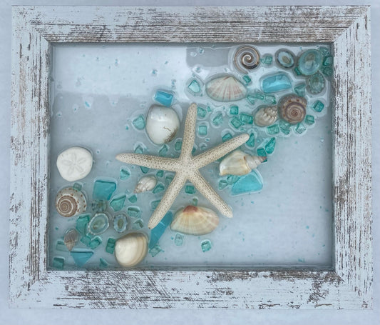 Turquoise and Shell Abstract