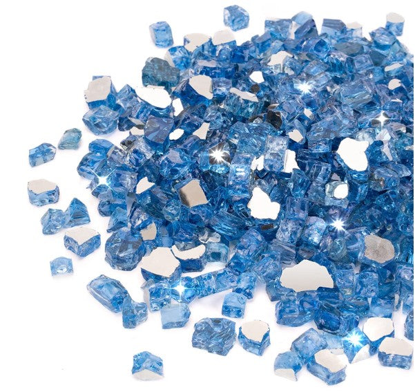Crushed Pacific Blue Reflective Glass