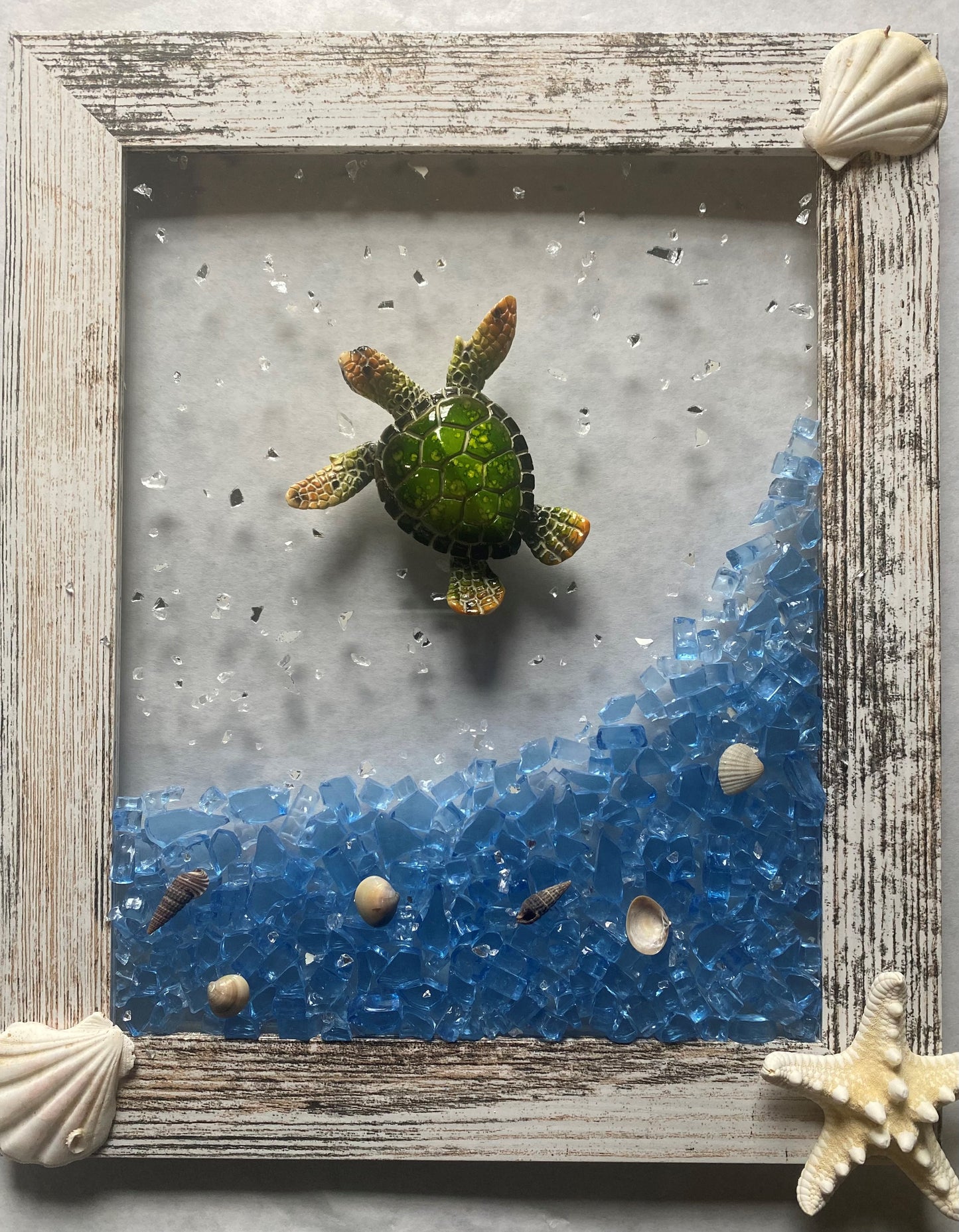 DIY Resin Art - Turtle & Glass for 8x10 Frame or Canvas